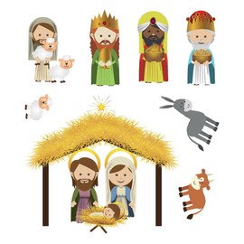 Nativity Window Cling Set, Decorative Figures and Characters, Christmas Activity