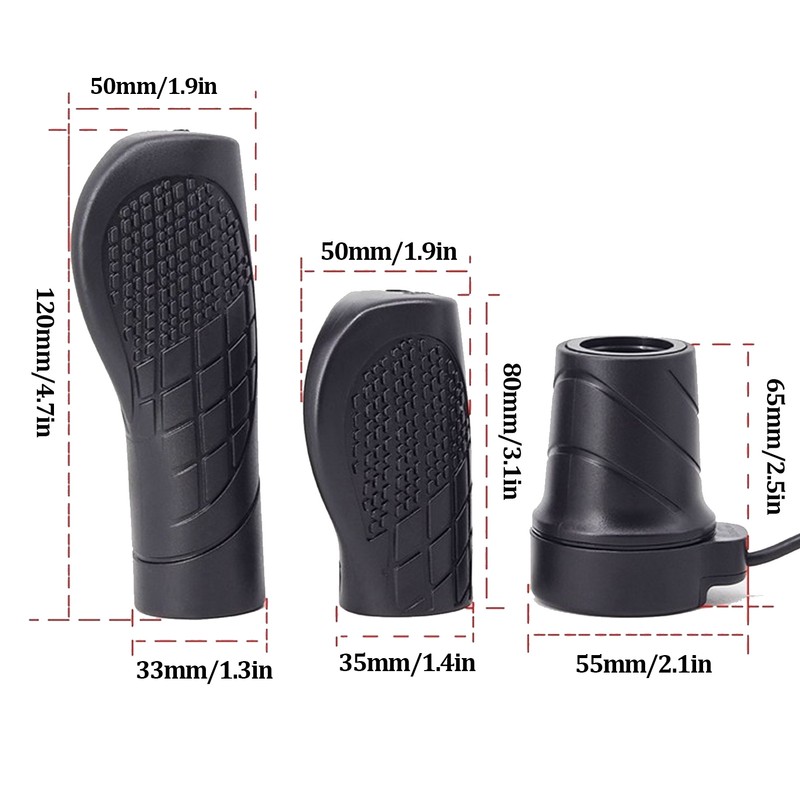 Electric Bicycle Twist Throttle Left 22.2mm Waterproof Throttle Grips for