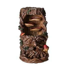 Pacific Giftware Greenman Backflow Incense Burner with LED Light Nature Inspired Tree of Life Spirit Design for Aromatherapy and Home Decor 6 Inches Tall