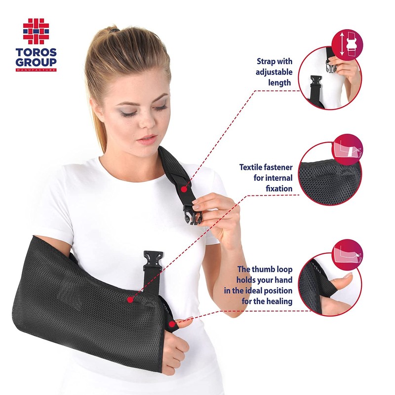 TOROS-GROUP Arm Sling Breathable with Soft Padded Shoulder Strap, Easily
