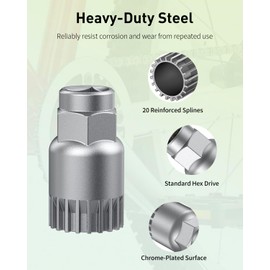 Pawfly Bike Bottom Bracket Tool, Bottom Bracket Removal Tool, 20-Tooth Bicycle Bottom Bracket Remover, Compatible with Shimano Octalink, ISIS Splined, Truvativ, Race Face & FSA Bottom Brackets