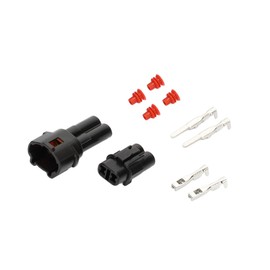 TUCKBOLD 2 Pin Waterproof Connector Plug, 2mm Series Male Female Wire Terminal Connector for Kawasaki for Suzuki Motorcycle Plastic Copper Black, 1 Set Automotive Parts