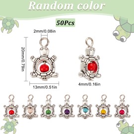 SUNNYCLUE 1 Box 50Pcs Turtle Charms Bulk Tortoise Beads Charm Sea Turtles Charms Gemstone Bead Synthetic Turquoise Stone Summer Ocean Animal Charms for Jewelry Making Charm DIY Earrings Bracelets,