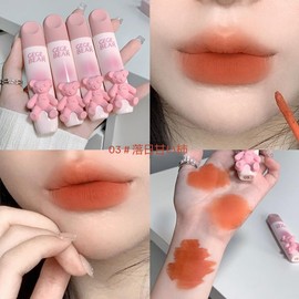 Gege bear Girly Heart Soft Matte Lip Gloss Slip Mad Lipstick 03# Sunset