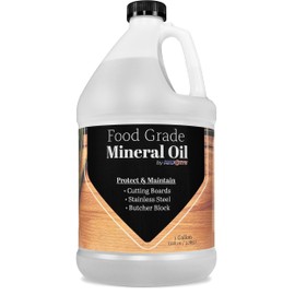 MAXTITE Mineral Oil for Cutting Boards and All Wood Care, Ultrapure Food Grade Made in USA (1 Gallon) - Condition Wood, Butcher Block Countertop, Stainless Steel, Knife, Tools, and Equipment