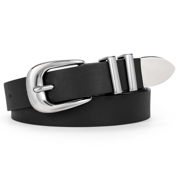 WERFORU Women Leather Belt Fashion Leather Waist Belt for Pants