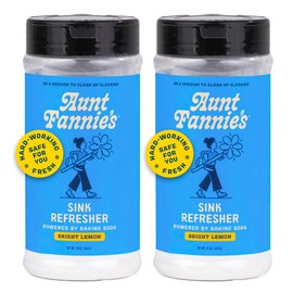 Aunt Fannie's Sink Refresher, Bright Lemon Powder Scrub and Odor Minimizer for Sinks, Drains and Garbage Disposals, 16 Ounces (Pack of 2)