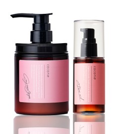 Cocone Cocone Clay Cream Shampoo Hair Oil Set, Smooth Type, Herbal Rose Scent, All-in-One Shampoo, Hair Oil, Hair Care, Organic, Moisturizing, Moisturizing, 13.4 oz (380 g) + 3.4 fl oz (100 ml)