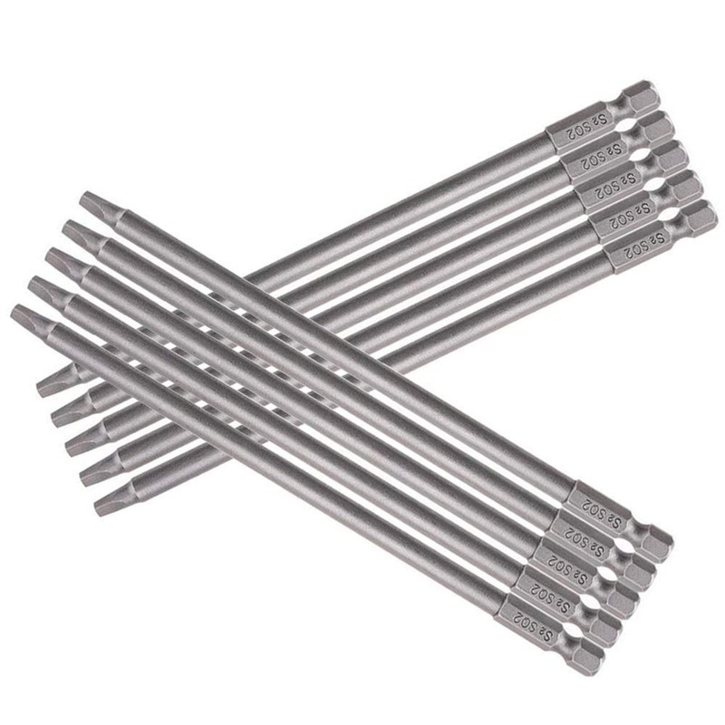 Gasea 10pcs 150mm 1/4" Hex Shank Long Magnetic Square Head