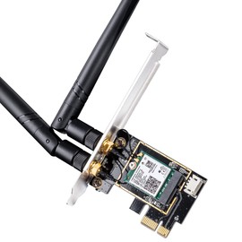 Cudy WE3000 AX 3000 Mbps Wireless WiFi 6 PCIe tarjeta para PC, Bluetooth 5.0, AX200 módulo interior, 2402Mbps+574Mbps WiFi 6 velocidades, Bluetooth 5.0/4.2/4.0, 802.11ax/ac/a/b/g/n, Windows 10 64 bits solamente