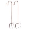EXCMARK 2 Pack Shepherd Hook 31 inch 1/2 inch Thick Use at Weddings, Hanging Solar Lights, Lanterns, Bird Feeders, Metal Hanger Hook (Bronze, 31 inch)