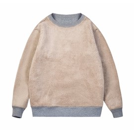 MAGCOMSEN Winter Sweatshirts For Men Crewneck Tops Thick Cotton Sweatshirts Sherpa Sweatshirt Fleece Lining Casual Warm Sweatshirts Bomber Sweatshirts Pullover Army Green