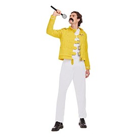 HENBRANDT Adult Menâs Yellow Rock Legend Jacket Fancy Dress 80s Rock Star Concert Singer One Size Mens Fancy Dress Costume