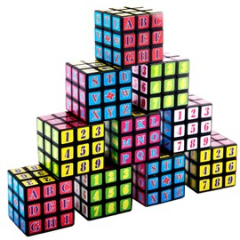 ASONA 24Pcs Mini Cubes Bulk, Alphanumeric Puzzle Cubes Birthday Party Favors, 1.18in 3×3×3 Cube Set, Stress Relief Toys, Party Favors Cube, Party Supplies for Boys and Girls, Kids and Adults