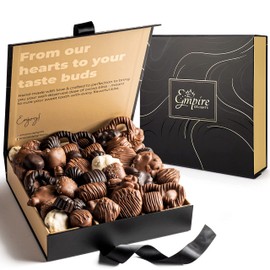 Chocolate Gift Box with Assorted Gourmet Chocolates - Food Gift Basket for Women and Men - Birthday, Thank You, Present idea for Him and Her