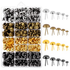 Tanstic 1200 Pieces Paper Clips Set, 5 Sizes Round Clips Metal Paper Clips Brass Plated Clips for Scrapbooking Crafts DIY Paper (Gold, Silver, Bronze, Black)