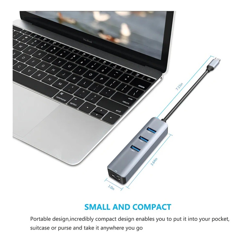 Adaptador Usb Ethernet C 3.0 A Rj45 Red Lan 4