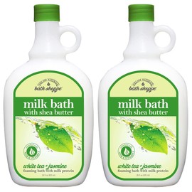 Village Naturals Bath Shoppe, White Tea and Jasmine Foaming Milk Bath, 28 Fl Oz, Pack of 2
