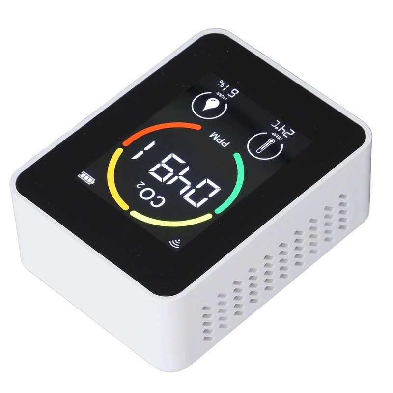 CO2 Detector Portable Battery Operated Temperature Humidity Meter Air Quality