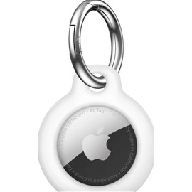 TITUO Holder Hard PC Cover for AirTagCover Loop with Keychain Ring Tracker Finder Locator Anti-Lost Holder Case for AirTag (Black)