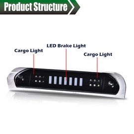 GRAND ORANGE LED 3rd Brake Light Compatible with 2002-2008 Dodge Ram 1500/2003-2009 Dodge Ram 2500 3500 (Fits Models with Cargo Lights Only) Third Brake Light Smoked Lens Black Housing