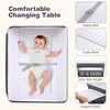 INFANS Baby Changing Table with Wheels, Portable Folding Diaper Station