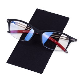 COLOSSEIN Half-Rim Titanium Eyeglasses Frame, TR90 Frame Nickel Alloy Bendable Arms and Rubber Tips, Red