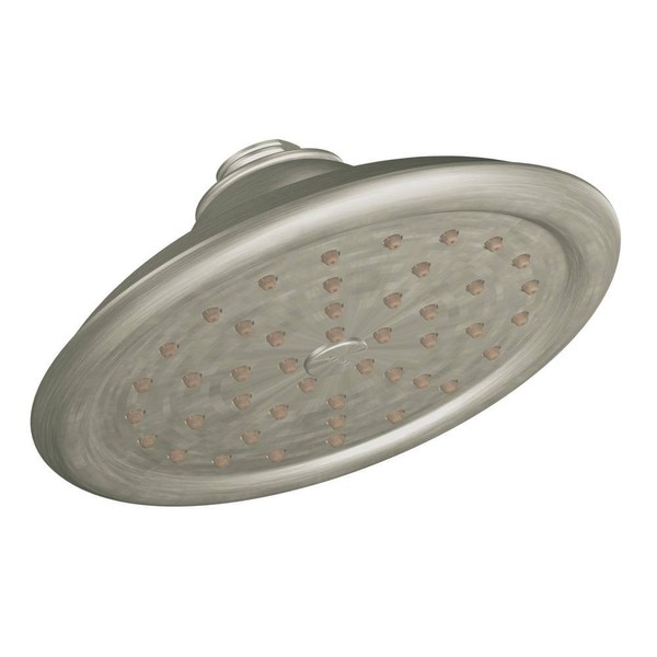Moen S6310EPBN ExactTemp 7" Eco-Performance One-Function Rainshower Showerhead with Immersion Technology at 2.0 GPM Flow Rate, Brushed Nickel
