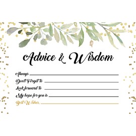 Advice and Wishes Cards - Any Occasion - Graduation, Baby or Bridal Shower, Wedding, Retirement, Life (pack of 25 cards) (Floral Green)