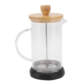 flexman French Press Coffee Maker, High Heat Borosilicate Glass Stainless Steel French Press Coffee for Home, Office Outdoor, Camping Family Gatherings (600ML Bamboo Cover)