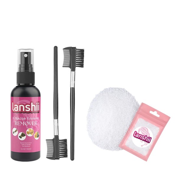 Lanshii Hair Extension Glue Remover for Keratin Extensions 100ml with