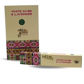 Native Soul White Sage & Lavender Incense Sticks - 1 Box = 15g - Pack of 6