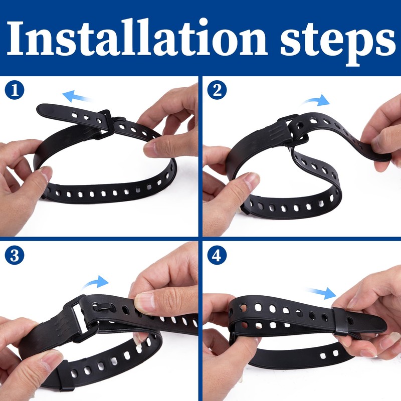 Adnee 4 Pack Snowshoe Strap Kit - 18" Adjustable Ski