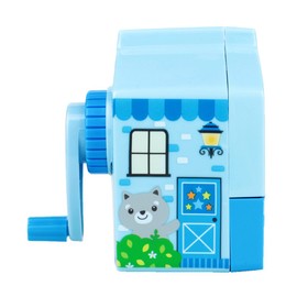 Sipliv Happy Cottage Pencil Sharpener Hand-Cranking Pencil Sharpener for Students School, Home, Office, Studio - Blue
