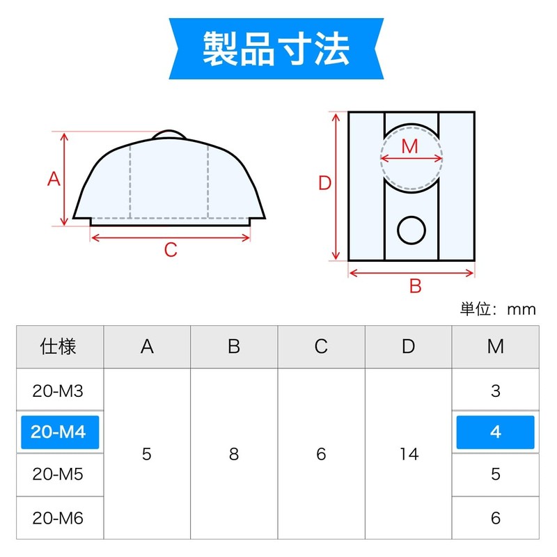 winova 2020 Series M4 Spring T Nuts for European Standard