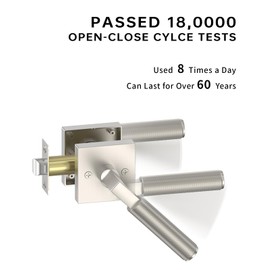 Asidrama 4 Pack Brushed Nickel Passage Door Handles, Door Lever with Door Knobs Indoor for Bedroom or Bathroom, Heavy Duty Door Handles Interior with Locks for Left Right Sided Doors