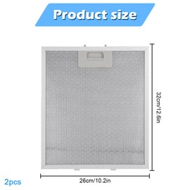 2-Pack Cooker Hood Filter Set – Universal 5-Layer Aluminum Extractor Fan Filters (320 x 260 mm) for Effective Kitchen Ventilation