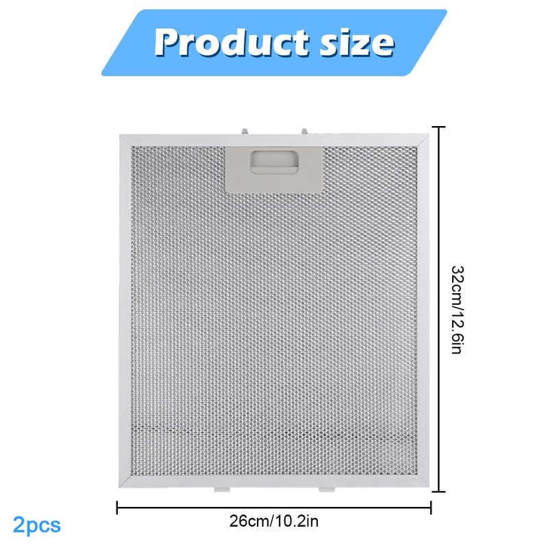 2-Pack Cooker Hood Filter Set – Universal 5-Layer Aluminum Extractor