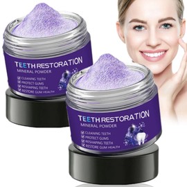 2PCS Teeth Restoration Mineral Powder,Dental Restoration Mineral Powder,Natural Tooth Whitening Po/wder,Teeth Whitening Essence,Protect Gums and Freshen Breath,Toothpaste
