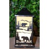 Rustic Black Bear Scenic Forest Mountains Electric Metal Wall Or