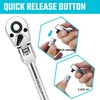 DURATECH 1/4" Drive Flex-Head Ratchet, 72-Tooth Ratchet Wrench, Quick-release, Reversible