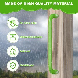 Dolibest 6 Pack 17 Inch Playground Handles, Metal Monkey Bars Indoor & Outdoor, Heavy Duty Ceiling Grab Bars & Wider Base for Climbing Frames, Treehouses, Swing Sets, Wall Ladders & Bunk Beds –Green