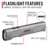 Coast Slayer RED 1000 Lumen USB-C Rechargeable LED Flashlight with