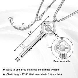 COLOSBUY Breathing Easy Necklace, Anxiety Necklace Turnable, Yoga Mindful Meditation Stress Relief Breathlace,Stainless Steel Breathe Pendant (Sliver)