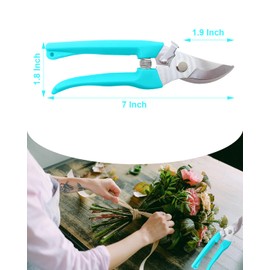 AOBYMIN Pruning Shears for Gardening, 4 Pack Garden Scissors for Cutting Fresh Flowers, Floral Clippers for Plants, Fruits (Blue)