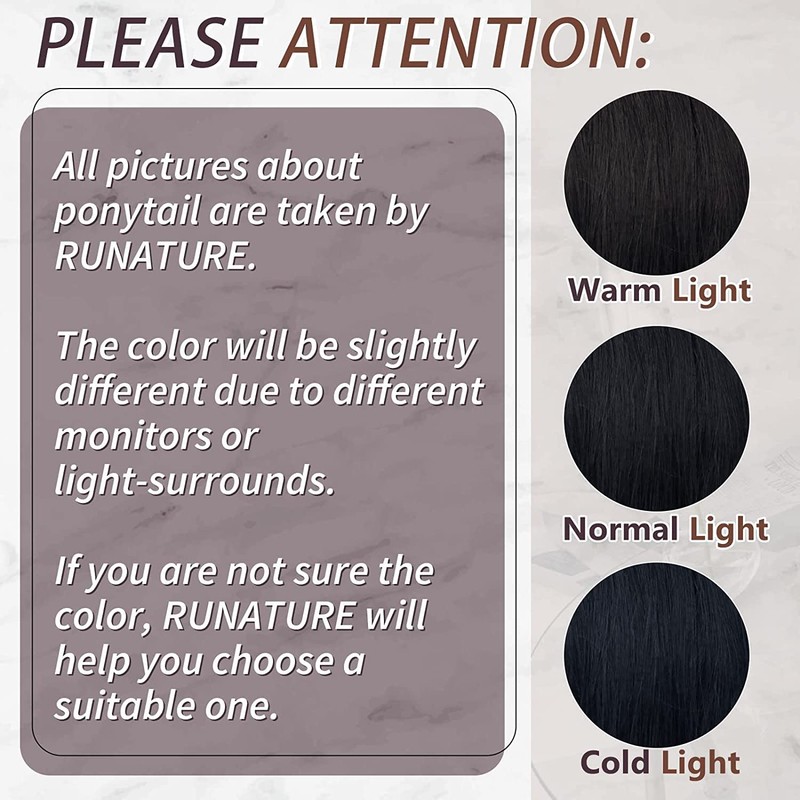 Runature Real Hair Black Braid Extensions, Remy Real Hair, Clip-In