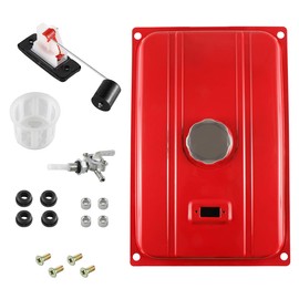 HGC 7 Gallon Universal Secondary Fuel Gas Tank Valve Chrome Cap Generator Petcock Filter Gauge Cap