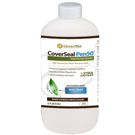 CoverTec CoverSeal PEN50 Stone, Concrete, Masonry Sealer w/Penetrating Water Based Silane Siloxane (1 Qrt - Prof Grade)