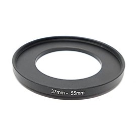 System-S Lens Adapter 37mm Thread to 55mm Step Up Ring in Black for Filter