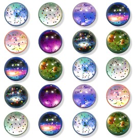 HAIKING Space Bouncy Balls, 20 Pcs Galaxy Theme Bouncing Balls for Party Favors, Gift Bag Filling (30MM)